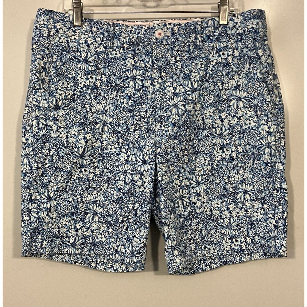 Lilly Pulitzer Men’s Beaumont Shorts Blue Floral Pattern Sz 34 EUC